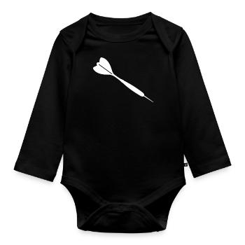 Dartpfeil weiß - Baby Bio-Langarm-Body - Schwarz - Vorne