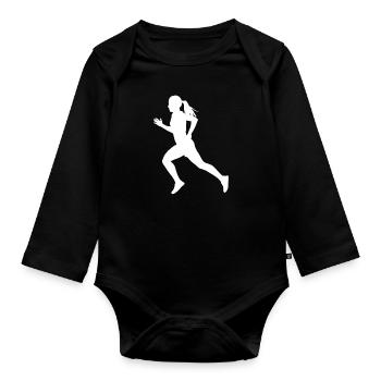 Jogging Course à pied Hommes Course à pied Femmes Jogging - Body Bébé bio manches longues - noir - Devant