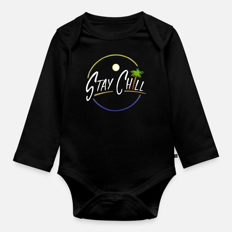 Stay Chill - Body Bébé bio manches longues - noir
