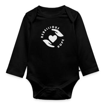 Bowelbabe Fun - REBELLIOUS HOPE - Organic Longsleeve Baby Bodysuit - black - Front