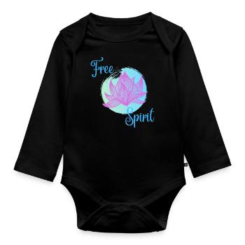 Free Spirit - Baby Bio-Langarm-Body - Schwarz - Vorne