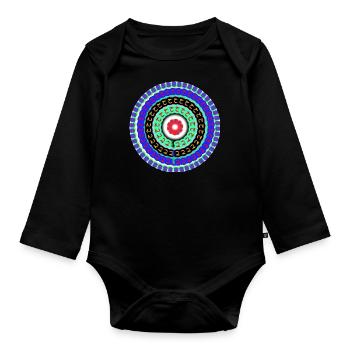 color drawing - Organic Longsleeve Baby Bodysuit - black - Front