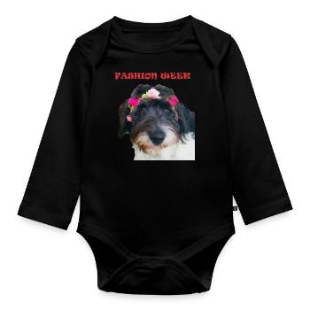 DOG Fashion Week - Body Bébé bio manches longues - noir - Devant