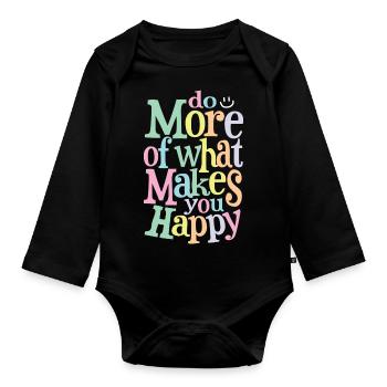 Do More Of What Makes You Happy - Baby Bio-Langarm-Body - Schwarz - Vorne