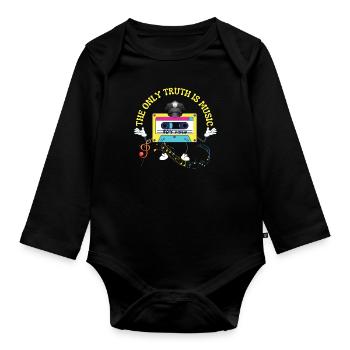 Music is the intention of the truth - Organic Longsleeve Baby Bodysuit - black - Front
