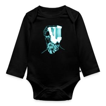 Neon Sculpture - Organic Longsleeve Baby Bodysuit - black - Front