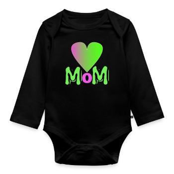 mom - Baby Bio-Langarm-Body - Schwarz - Vorne