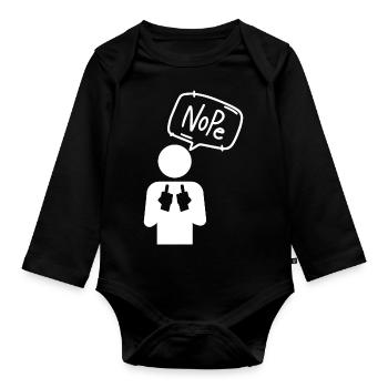 Nope - Baby Bio-Langarm-Body - Schwarz - Vorne