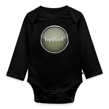 Lights out - Organic Longsleeve Baby Bodysuit - black - Front