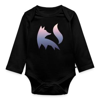 Fox Silhouette Forest Nature Animal Red Fox Forest Animal - Organic Longsleeve Baby Bodysuit - black - Front