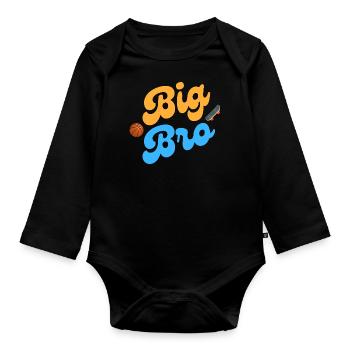 Big Bro - Baby Bio-Langarm-Body - Schwarz - Vorne