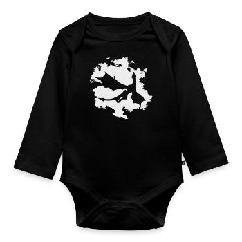 Dragon Moon Fantasy Monster Grunge Dragon Vector - Organic Longsleeve Baby Bodysuit - black - Front