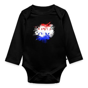 Kroatien Kroatisch Hrvatska Kroaten Kroaten Kroaten - Baby Bio-Langarm-Body - Schwarz - Vorne