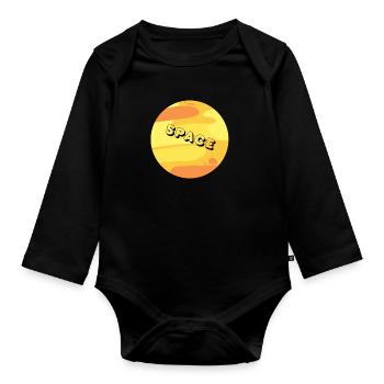 Space 4.0 - Baby Bio-Langarm-Body - Schwarz - Vorne