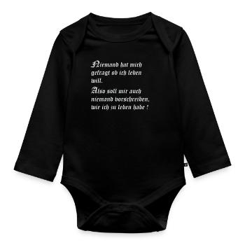 Leben - Baby Bio-Langarm-Body - Schwarz - Vorne