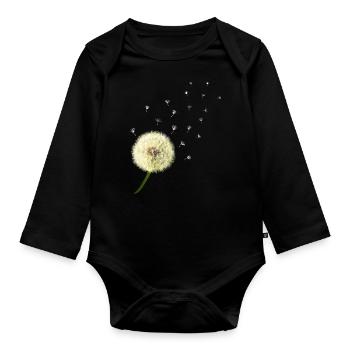 Pusteblume wünsch dir was - Baby Bio-Langarm-Body - Schwarz - Vorne