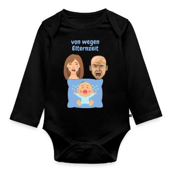 von wegen Elternzeit - Baby Bio-Langarm-Body - Schwarz - Vorne