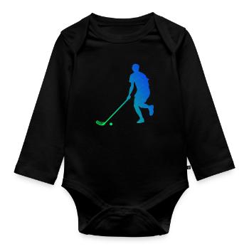 Damen Hockey Unihockey Floorball Salibandy - Baby Bio-Langarm-Body - Schwarz - Vorne