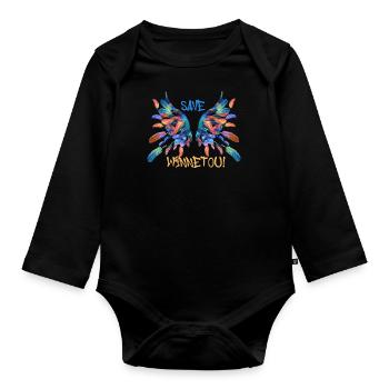 angel wings,wings,angelwings,save winnetou - Organic Longsleeve Baby Bodysuit - black - Front