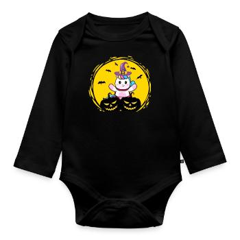 Witchy Unicorn Halloween Shirt Cute Halloween - Body Bébé bio manches longues - noir - Devant