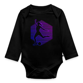 Fussballspielen Herren Fussballer Fussballspieler - Baby Bio-Langarm-Body - Schwarz - Vorne