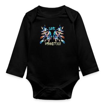 engelsflügel,flügel,angelwings,save winnetou - Baby Bio-Langarm-Body - Schwarz - Vorne