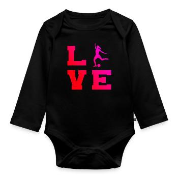Women's Football Matches Football Players - Organic Longsleeve Baby Bodysuit - black - Front
