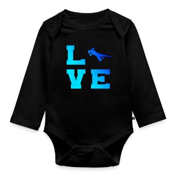 Men's Football Footballer Football Player - Organic Longsleeve Baby Bodysuit - black - Front