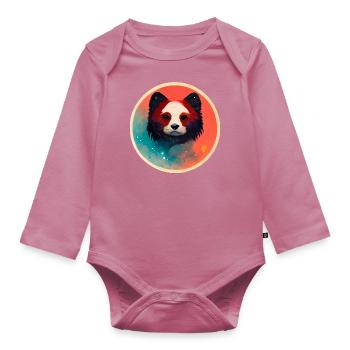 Bear - Organic Longsleeve Baby Bodysuit - mauve - Front