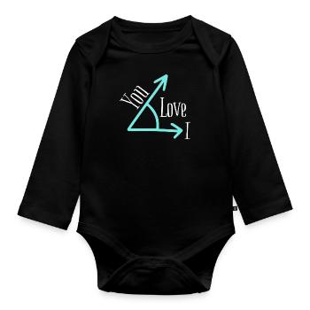 I love you - Body Bébé bio manches longues - noir - Devant