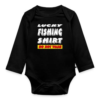 Angling - Organic Longsleeve Baby Bodysuit - black - Front