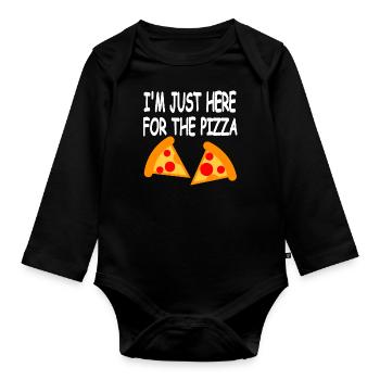 Pizza - Baby Bio-Langarm-Body - Schwarz - Vorne