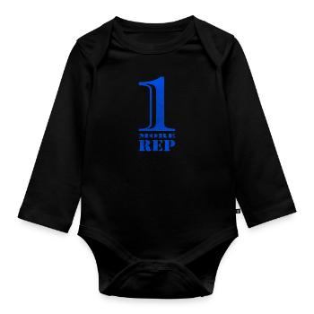 One more rep! - Organic Longsleeve Baby Bodysuit - black - Front