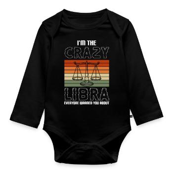 Birthday Zodiac Sign October Sky - Organic Longsleeve Baby Bodysuit - black - Front