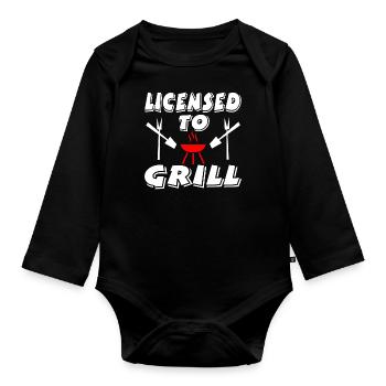 Griller - Body Bébé bio manches longues - noir - Devant