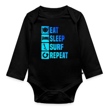 Windsurf Men Surfing Windsurfer Women Surfer - Organic Longsleeve Baby Bodysuit - black - Front