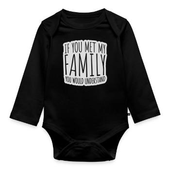 you would understand quote - Organic Longsleeve Baby Bodysuit - black - Front