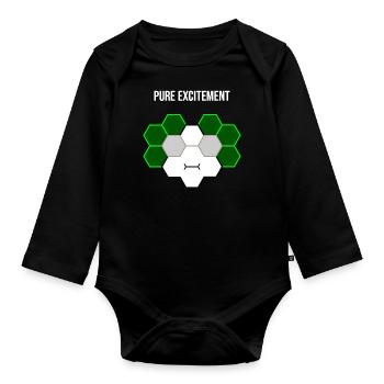 Pure excitement - Organic Longsleeve Baby Bodysuit - black - Front