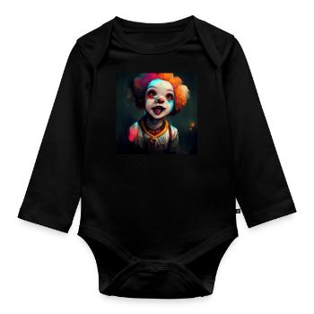 Cute & Creepy - Clown Jack - Baby Bio-Langarm-Body - Schwarz - Vorne
