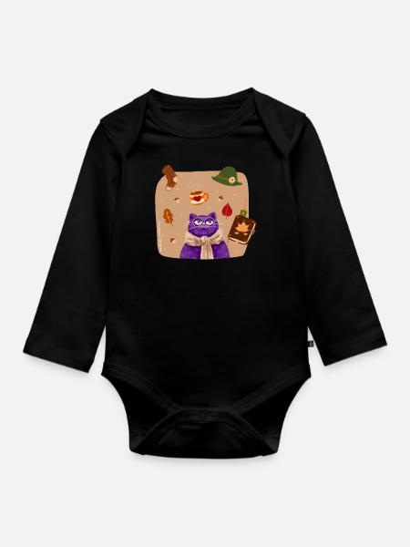 Endlich Herbst - Baby Bio-Langarm-Body - Schwarz