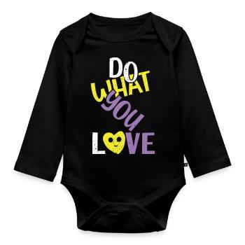 Do What you Love Mindset Freedom - Organic Longsleeve Baby Bodysuit - black - Front