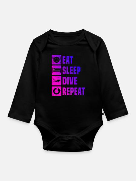 Scuba Taucher Scuba Tauchen Taucher Tauchen - Baby Bio-Langarm-Body - Schwarz
