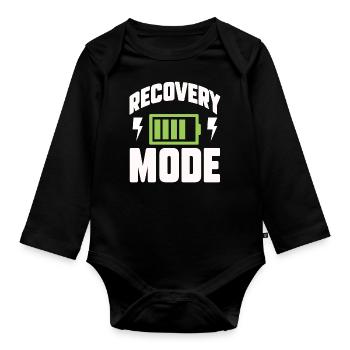 recovery mode Design for a person who look for - Baby Bio-Langarm-Body - Schwarz - Vorne