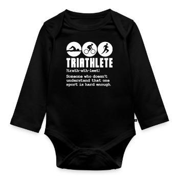 triathlète un sport n’est pas assez difficile Design - Body Bébé bio manches longues - noir - Devant