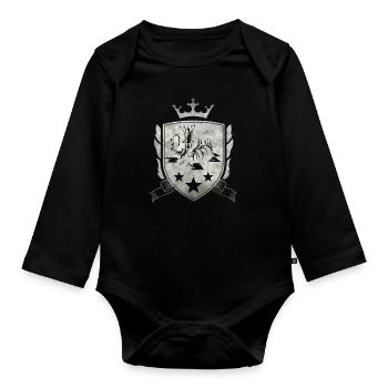 Schach-Emblem - Baby Bio-Langarm-Body - Schwarz - Vorne