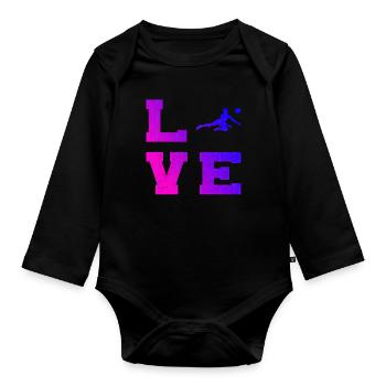 Damen Volleyball Volley Volleyballer Herren - Baby Bio-Langarm-Body - Schwarz - Vorne