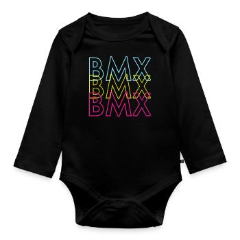 3 X BMX - Organic Longsleeve Baby Bodysuit - black - Front