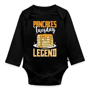 Pancakes tuesday legend - Baby Bio-Langarm-Body - Schwarz - Vorne
