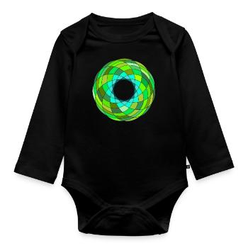 Green iris - Baby Bio-Langarm-Body - Schwarz - Vorne