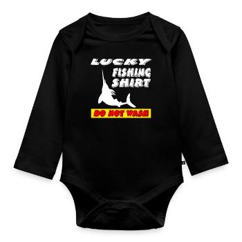 Angling - Organic Longsleeve Baby Bodysuit - black - Front